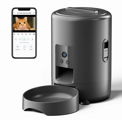 Comedero Automático WiFi con Cámara y Botón para Mascotas — 2L