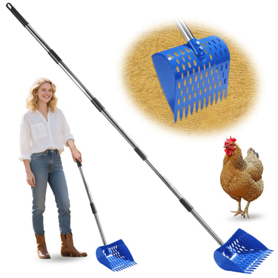 Pala y Rastrillo 2 en 1 para Limpieza de Gallinero